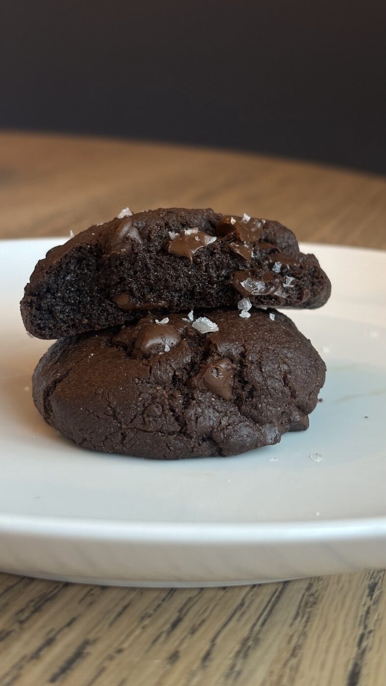 Dark chocolate sea salt cookies
